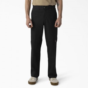 Black Dickies Skateboarding Regular Fit Double Knee Men's Pants | 846-BGTNPD