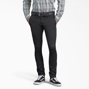 Black Dickies Skinny Fit Men's Work Pants | 274-FQTGBU