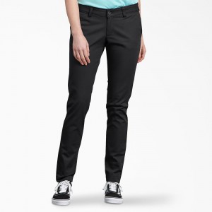 Black Dickies Slim Fit Skinny Leg Women's Pants | 976-IALPYT