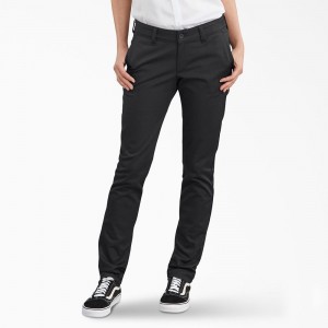 Black Dickies Slim Fit Women's Pants | 278-SYNOFK