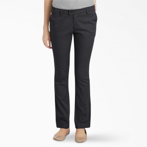 Black Dickies Slim Fit Women's Pants | 578-ESDLBW