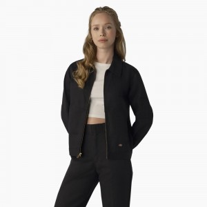 Black Dickies Unlined Eisenhower Women's Jacket | 862-MYKXSA