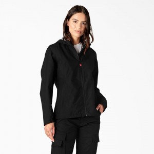 Black Dickies Waterproof Rain Women's Jacket | 289-DWBYPF