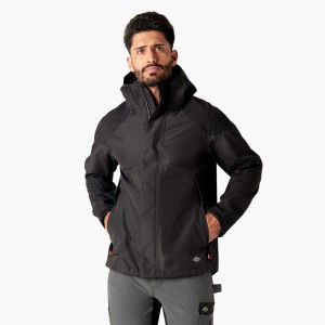 Black Dickies Waterproof Shell Men's Jacket | 451-MEFBZN