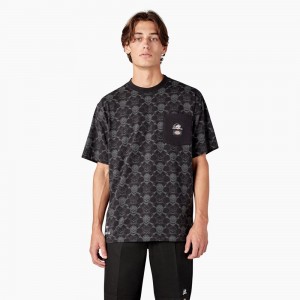 Black Dickies x Lurking Class Men's T-Shirt | 047-JNFBYO