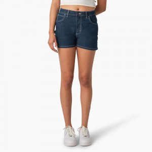 Blue Dickies Carpenter Jean Women's Shorts | 510-BKPDIJ