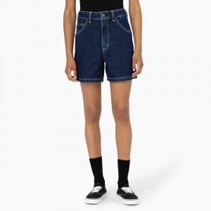 Blue Dickies Carpenter Jean Women's Shorts | 498-VNPJUS