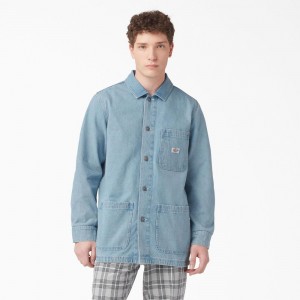 Blue Dickies Denim Chore Men's Jacket | 178-FZINTM