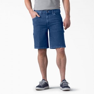 Blue Dickies FLEX Active Waist Relaxed Fit Carpenter Men's Shorts | 048-VIWUNF