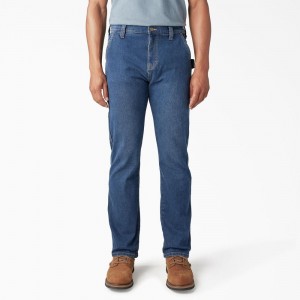 Blue Dickies FLEX Regular Fit Carpenter Utility Men's Jeans | 280-ISKBDE