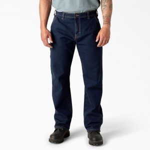 Blue Dickies FLEX Relaxed Fit Carpenter Men's Jeans | 508-TCRWDU