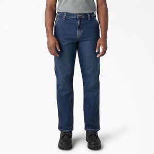 Blue Dickies FLEX Relaxed Fit Carpenter Men's Jeans | 197-VJTADI