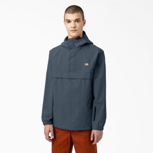 Blue Dickies Glacier View Anorak Pullover Men's Jacket | 946-YIBTPC