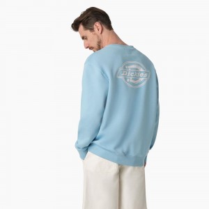 Blue Dickies Holtville Men's Sweatshirt | 781-MXRHBC