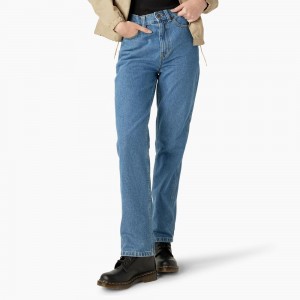 Blue Dickies Houston Regular Fit Women's Jeans | 269-PJSLFC