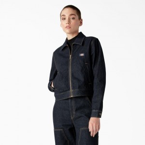 Blue Dickies Madison Denim Women's Jacket | 916-MKNUDO