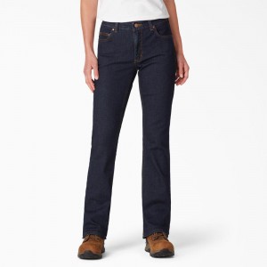 Blue Dickies Perfect Shape Bootcut Women's Jeans | 891-IPBJLX