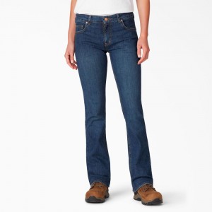 Blue Dickies Perfect Shape Bootcut Women's Jeans | 395-MEBJVX