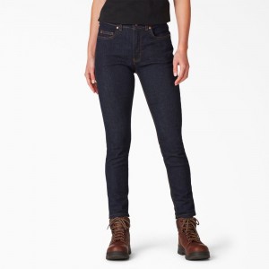 Blue Dickies Perfect Shape Skinny Fit Women's Jeans | 032-NFDXAS