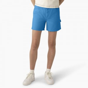 Blue Dickies Regular Fit Duck Women's Shorts | 890-MNIEAO