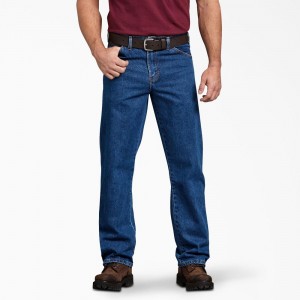 Blue Dickies Regular Fit Men's Jeans | 379-RWDCNU