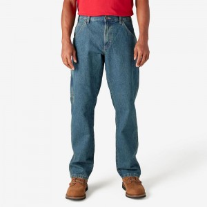 Blue Dickies Relaxed Fit Carpenter Men's Jeans | 951-JOZBKQ