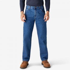 Blue Dickies Relaxed Fit Carpenter Men's Jeans | 802-EYHDKO