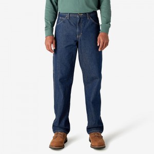 Blue Dickies Relaxed Fit Heavyweight Carpenter Men's Jeans | 984-XRWSJM