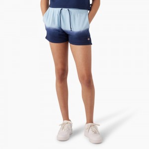 Blue Dickies Relaxed Fit Ombre Knit Women's Shorts | 179-OHVFQI