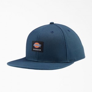 Blue Dickies Skateboarding Flat Bill Men's Cap | 960-CDXNAP