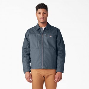 Blue Dickies Waxed Canvas Service Men's Jacket | 926-BHMDSO