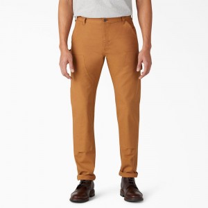 Brown Dickies 1922 Regular Fit Double Knee Men's Pants | 684-PTYIWK