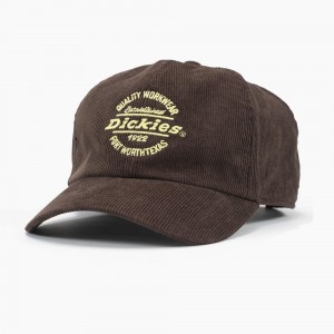 Brown Dickies Corduroy Men's Cap | 864-KHWZVD