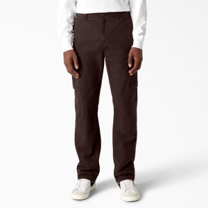 Brown Dickies Double Knee Canvas Men's Cargo Pants | 785-XMLZAV