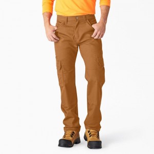 Brown Dickies FLEX DuraTech Relaxed Fit Duck Men's Cargo Pants | 178-PQLTXA