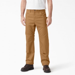 Brown Dickies FLEX DuraTech Relaxed Fit Duck Men's Pants | 839-JNOABT