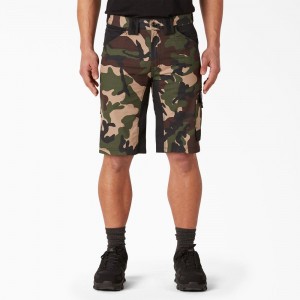 Brown Dickies FLEX Performance Workwear GDT Cargo Men's Shorts | 291-OWTNQZ