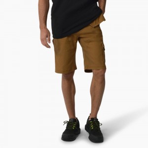 Brown Dickies FLEX Temp-iQ® 365 Regular Fit Tech Duck Men's Shorts | 639-FOXWTS