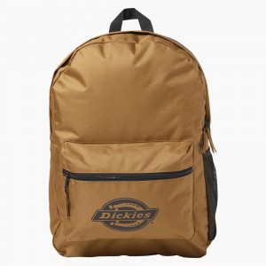 Brown Dickies Logo Kids' Backpack | 865-GOHQAX