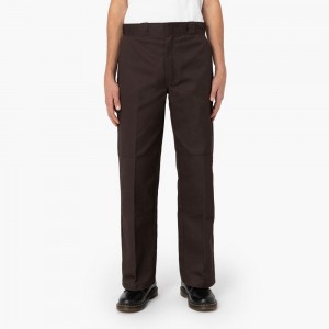 Brown Dickies Loose Fit Double Knee Men's Work Pants | 950-KQITGJ