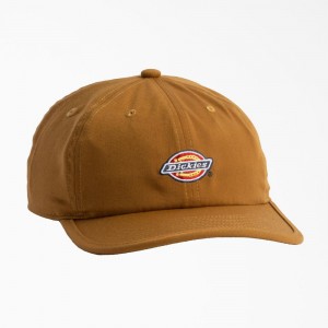 Brown Dickies Low Pro Logo Dad Men's Hat | 143-WDSCUO