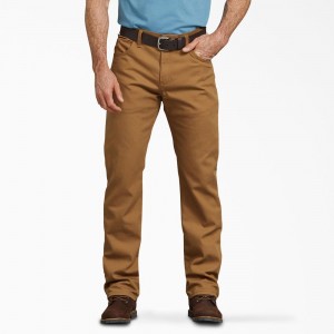 Brown Dickies Regular Fit Duck Men's Pants | 197-YTGFDM