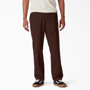 Brown Dickies Skateboarding Slim Fit Men's Pants | 926-ACLXDK