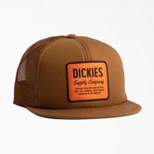 Brown Dickies Supply Company Trucker Men's Hat | 043-DFAQWG