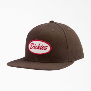 Brown Dickies Twill Flat Bill Women's Cap | 249-SOZUQW