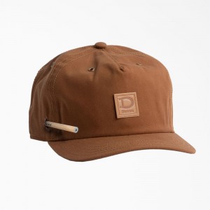 Brown Dickies Waxed Canvas Men's Hat | 907-HOMNJG