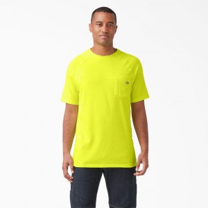 Green Dickies Cooling Short Sleeve Pocket Men's T-Shirt | 543-WITCFG