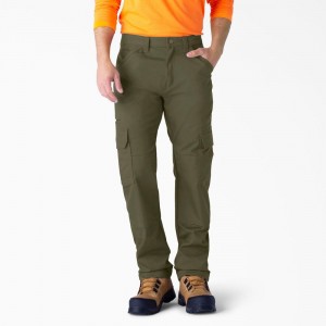 Green Dickies FLEX DuraTech Relaxed Fit Duck Men's Cargo Pants | 516-YOABQS