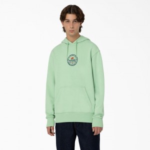 Green Dickies Greensburg Graphic Men's Hoodie | 917-UYOCFS