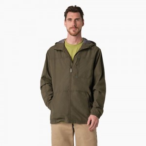 Green Dickies ProTect Cooling Hooded Ripstop Men's Jacket | 564-UNAKGE